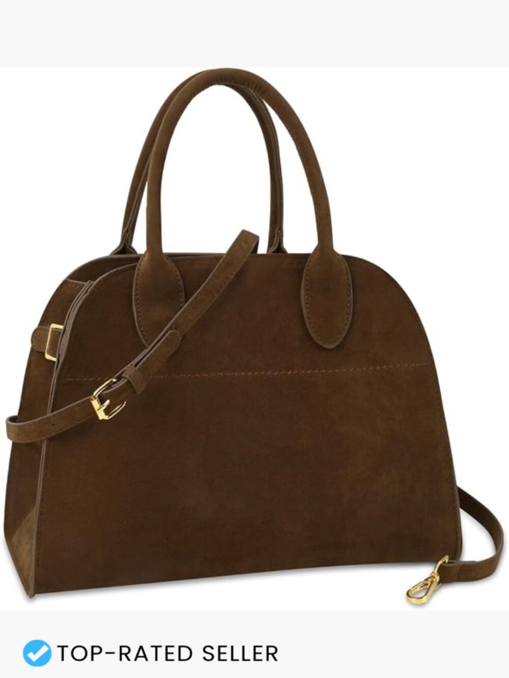 Vintage Suede Tote Bag Women Shoulder Satchel Handbag Retro Fall Winter Purse